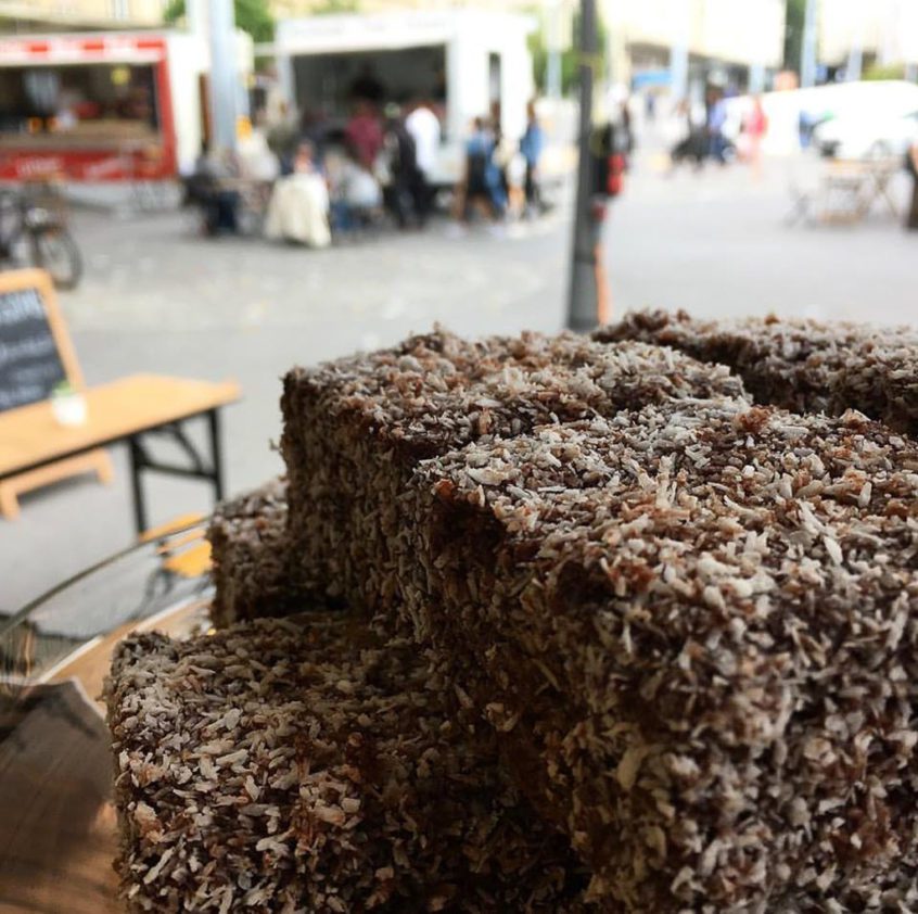 Lamington is an Australian cake with coconut (c) Sydney Café