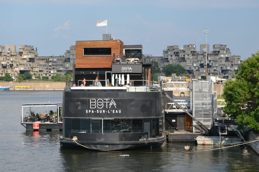 Bota Bota, a river ferry which has been converted to a floating spa